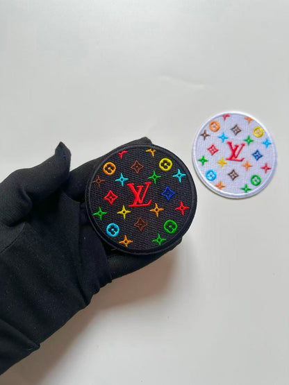 Craft Embroidery LV Circle Jacquard Patches For Customized Clothing