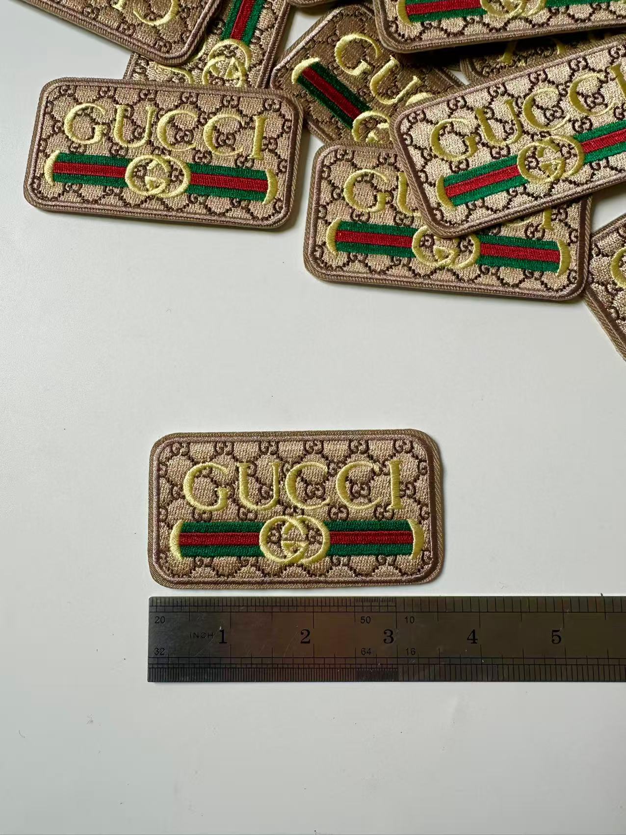 3.7"x1.8" Craft GG Tan Jacquard Label For Handmade Clothing