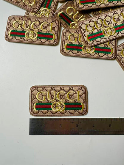 3.7"x1.8" Craft GG Tan Jacquard Label For Handmade Clothing