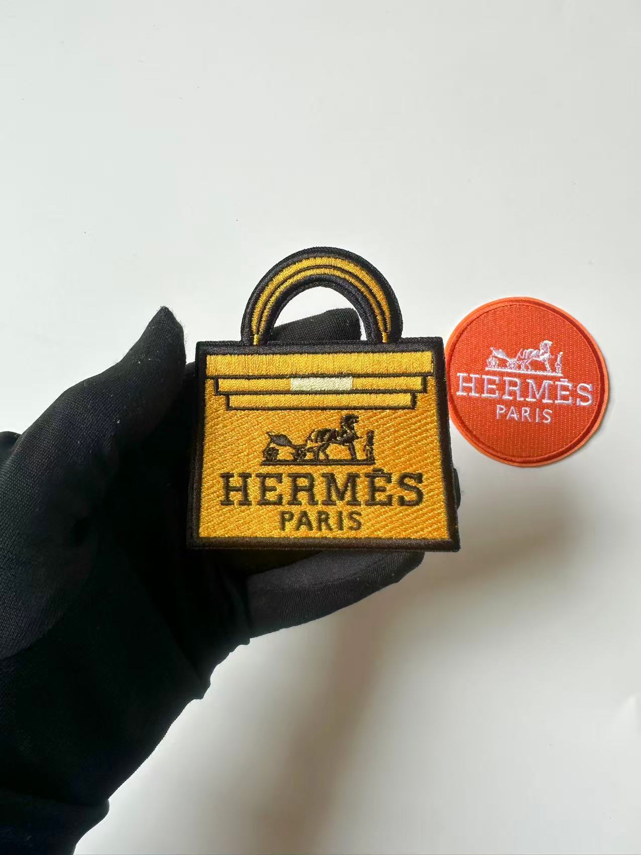 Craft Embroidery Hermes Jacquard Patches For Customized Clothing