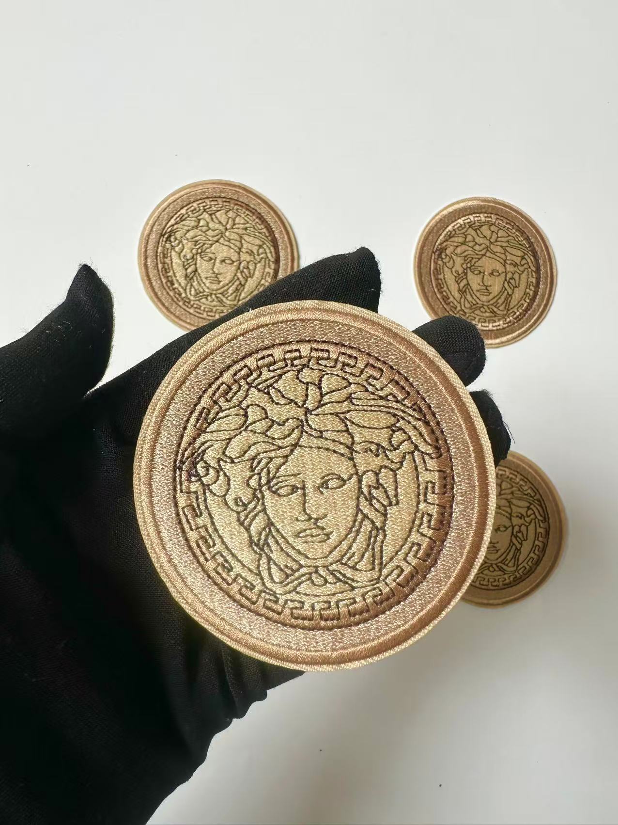 Craft Embroidery Versace Jacquard Patches For Customized Clothing