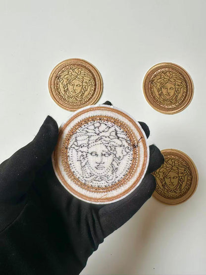 Craft Embroidery Versace Jacquard Patches For Customized Clothing