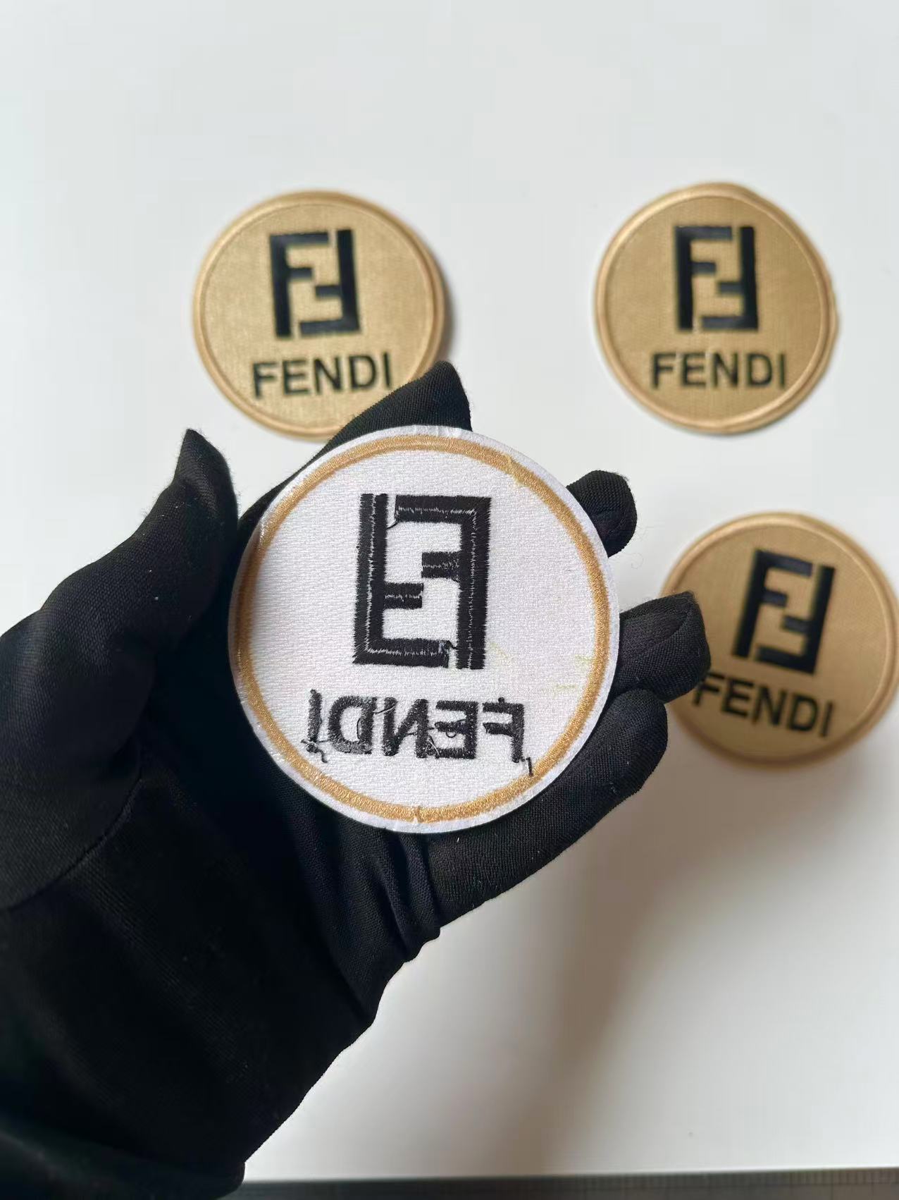 Craft Embroidery Fendi Jacquard Patches For Customized Clothing
