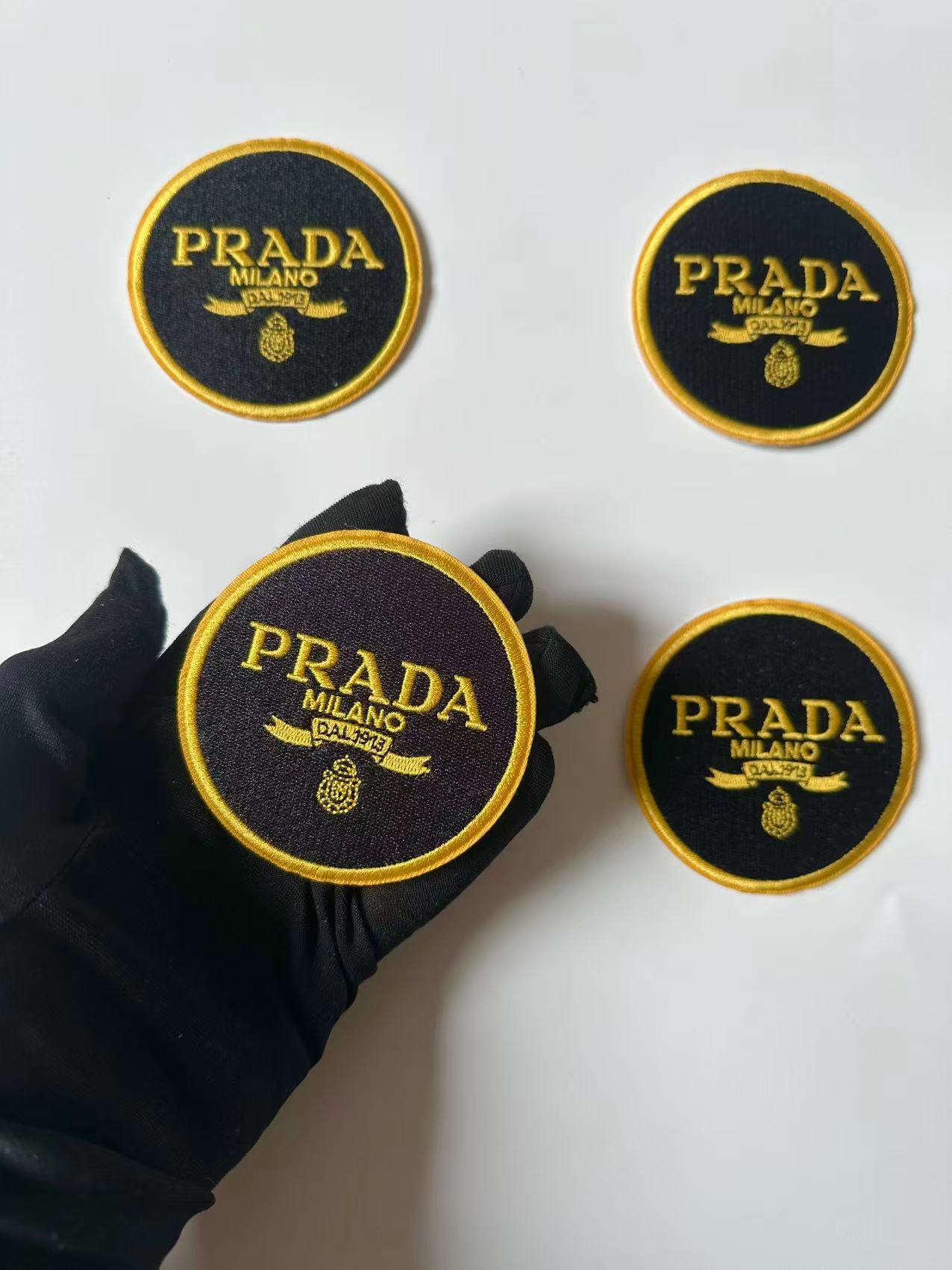 Craft Embroidery Prada Jacquard Patches For Customized Clothing