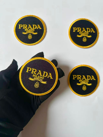 Craft Embroidery Prada Jacquard Patches For Customized Clothing