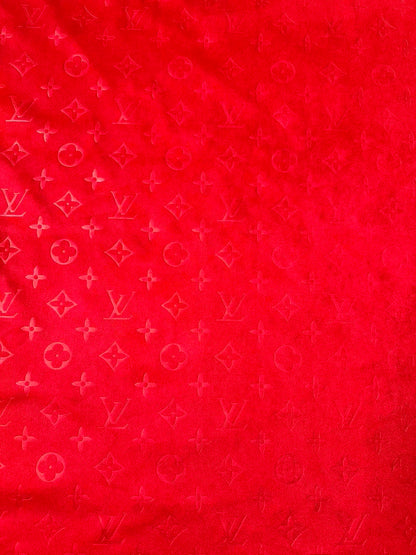 Craft LV Suede Fabric For Handmade Sneaker,Car Upholstery and Apparel By Yard(Red)