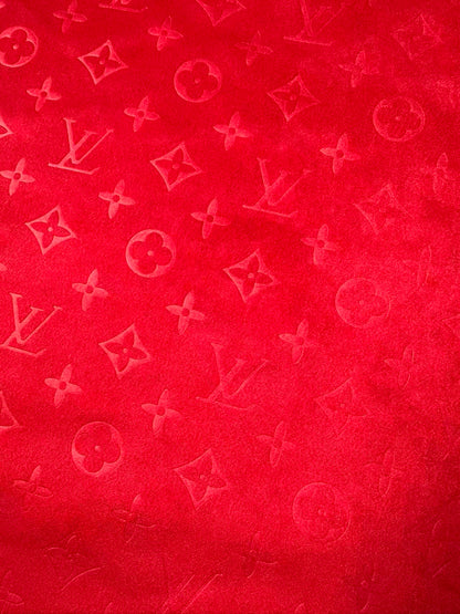 Craft LV Suede Fabric For Handmade Sneaker,Car Upholstery and Apparel By Yard(Red)