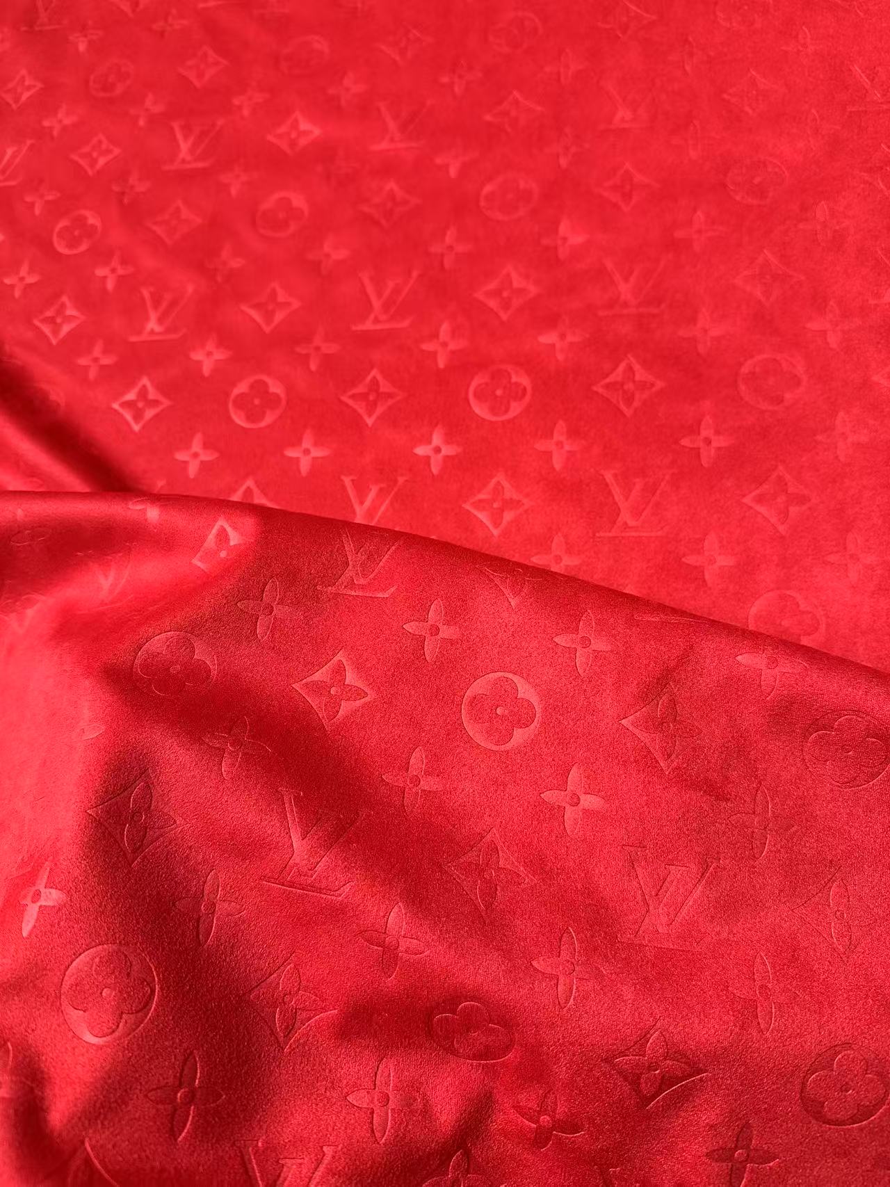 Craft LV Suede Fabric For Handmade Sneaker,Car Upholstery and Apparel By Yard(Red)