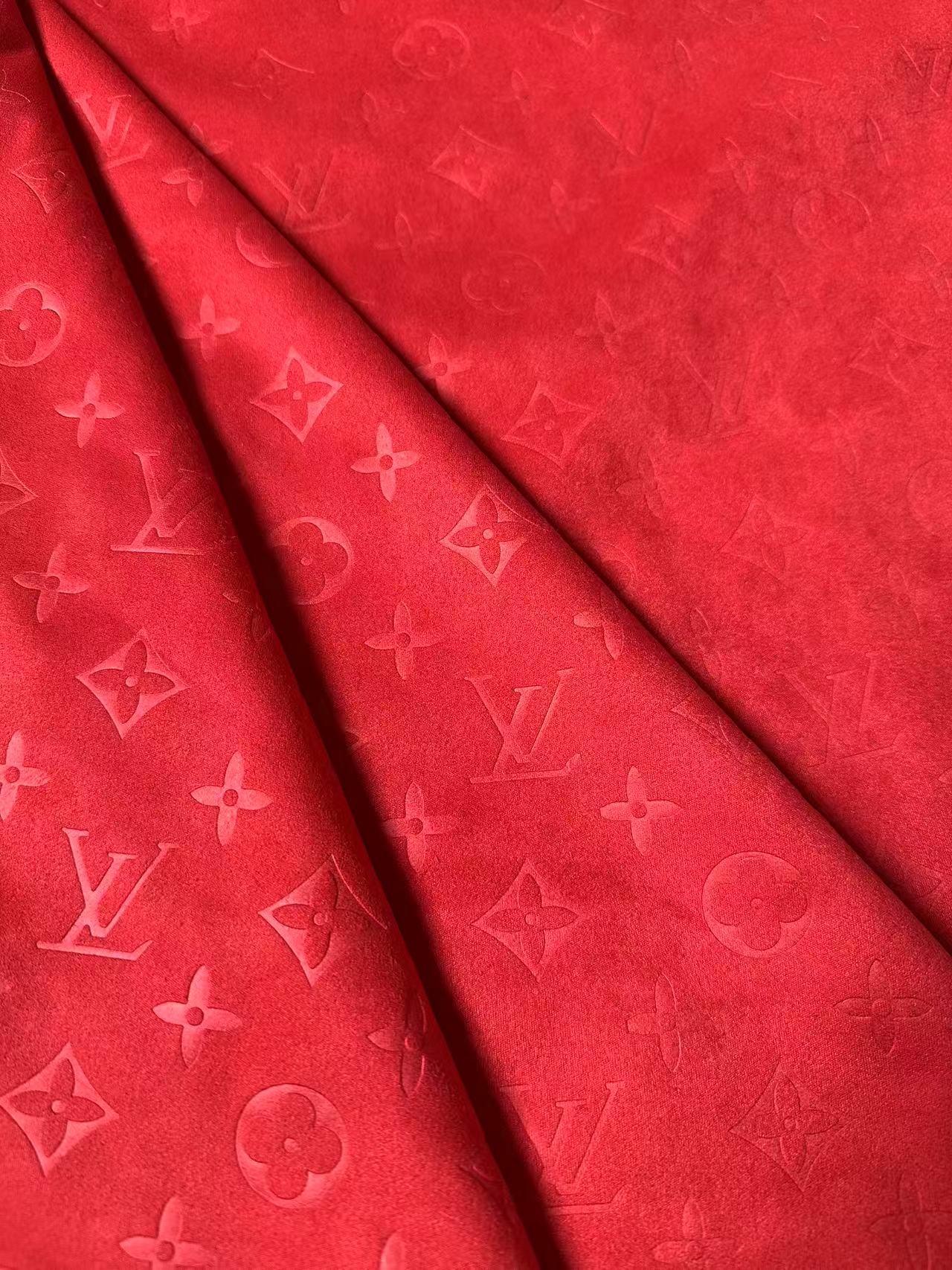 Craft LV Suede Fabric For Handmade Sneaker,Car Upholstery and Apparel By Yard(Red)