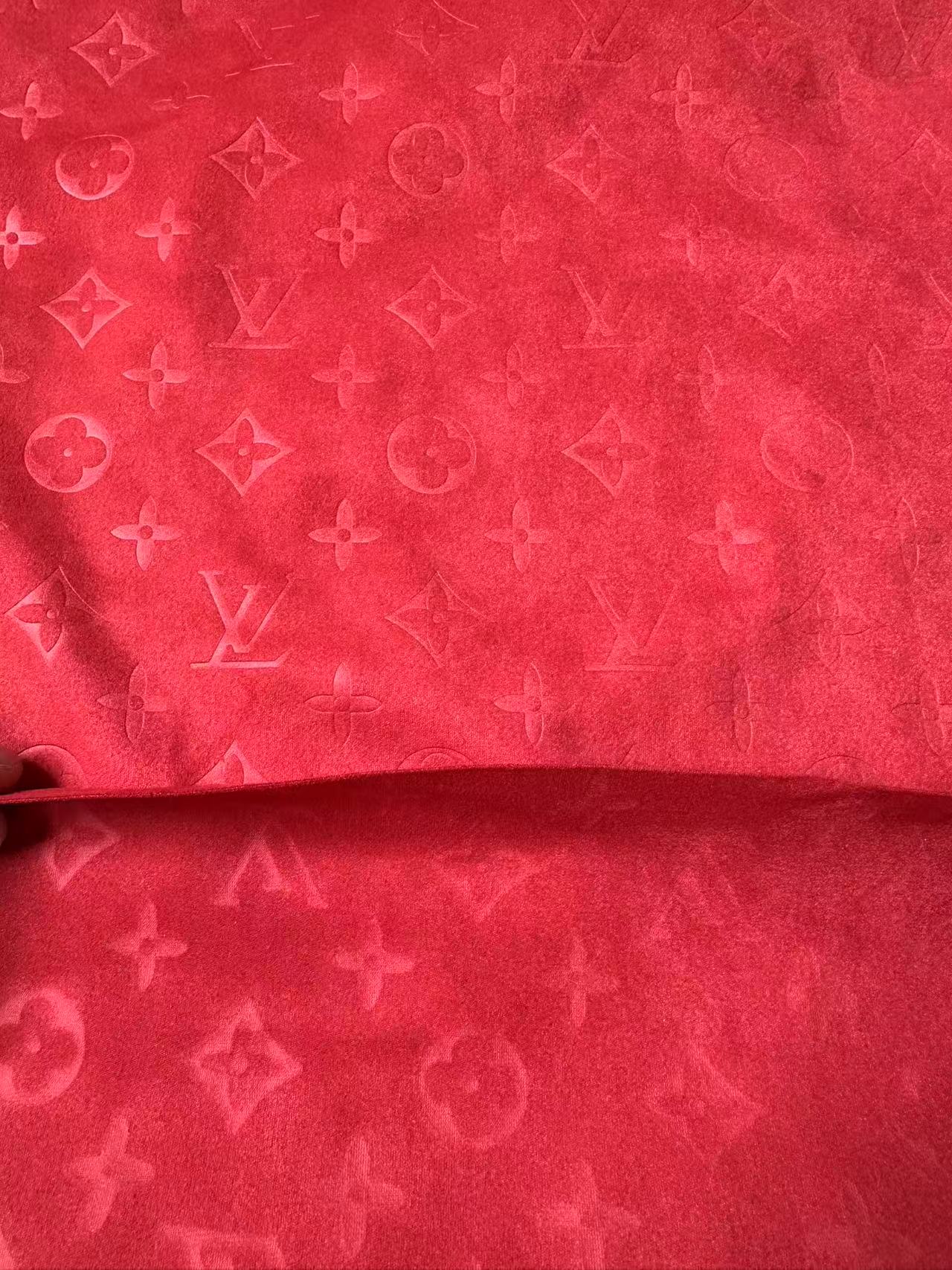 Craft LV Suede Fabric For Handmade Sneaker,Car Upholstery and Apparel By Yard(Red)