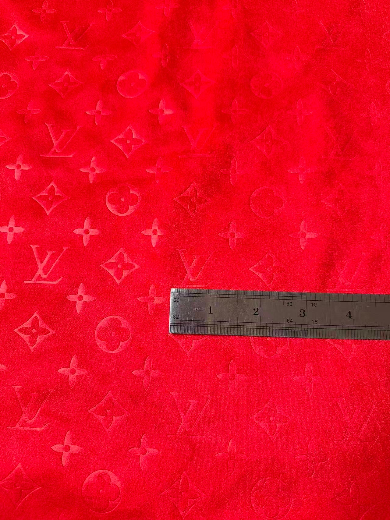 Craft LV Suede Fabric For Handmade Sneaker,Car Upholstery and Apparel By Yard(Red)