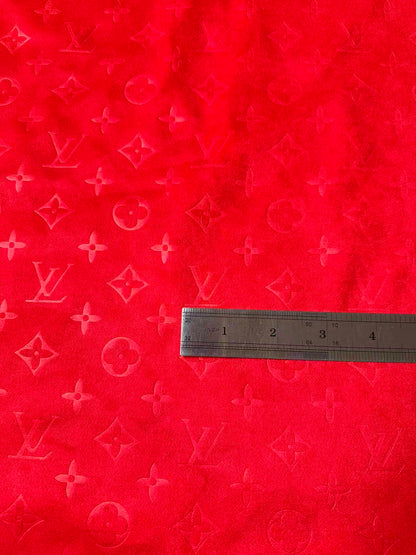 Craft LV Suede Fabric For Handmade Sneaker,Car Upholstery and Apparel By Yard(Red)