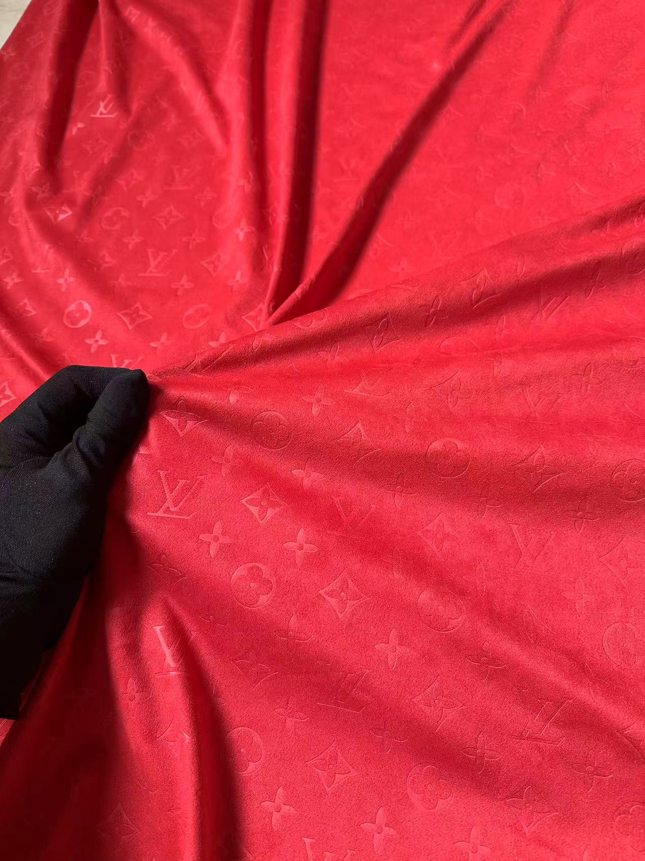 Craft LV Suede Fabric For Handmade Sneaker,Car Upholstery and Apparel By Yard(Red)