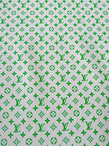 Fashion Green With White Leather Fabric For Handmade Sneaker,Car Upholstery Goods