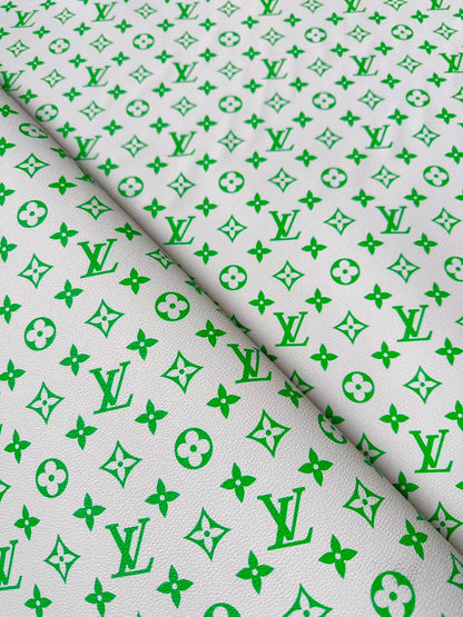 Fashion Green With White Leather Fabric For Handmade Sneaker,Car Upholstery Goods