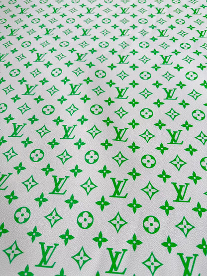 Fashion Green With White Leather Fabric For Handmade Sneaker,Car Upholstery Goods