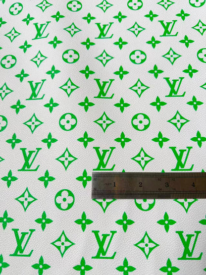 Fashion Green With White Leather Fabric For Handmade Sneaker,Car Upholstery Goods