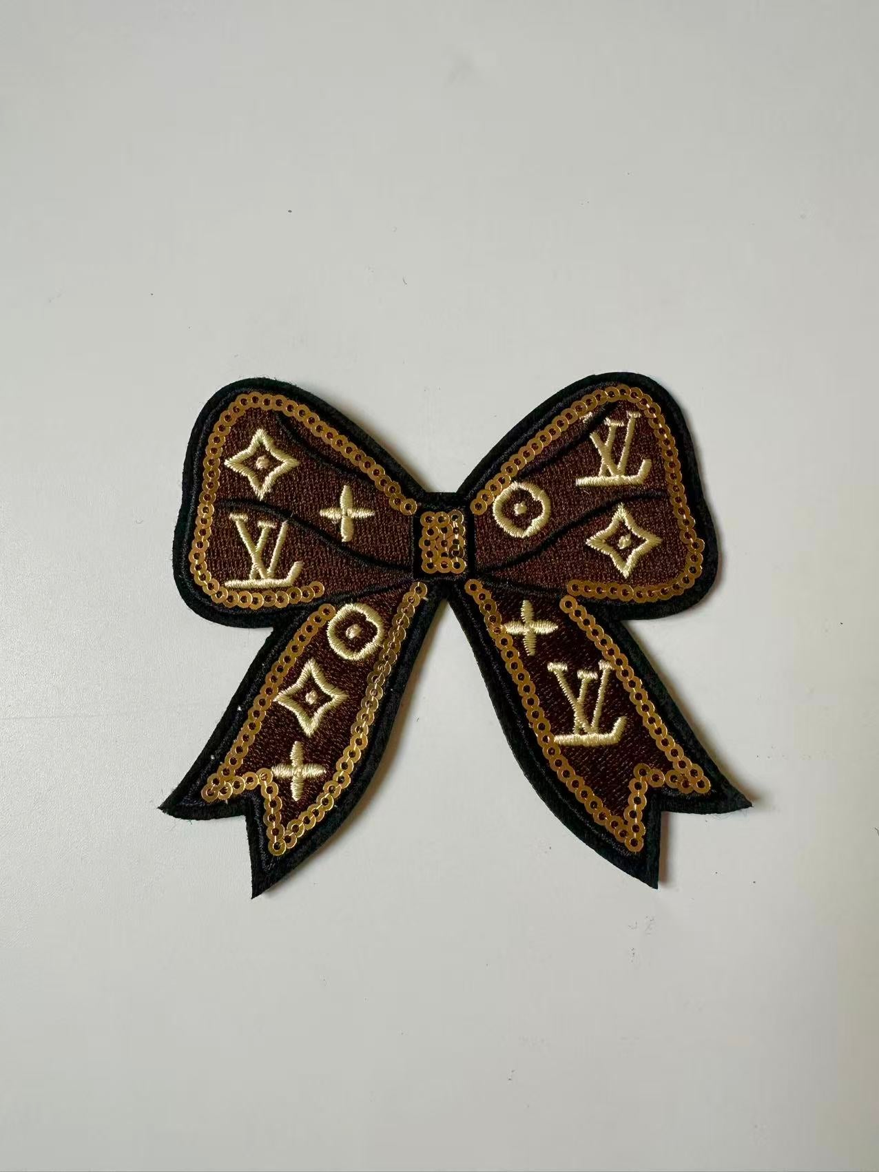 Craft Embroidery Bow LV Jacquard Patches For Customized Apparel
