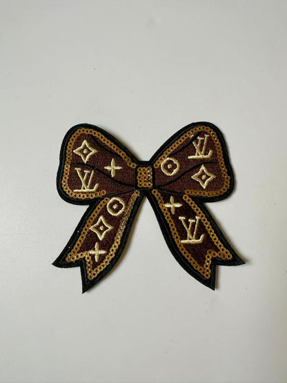 Craft Embroidery Bow LV Jacquard Patches For Customized Apparel