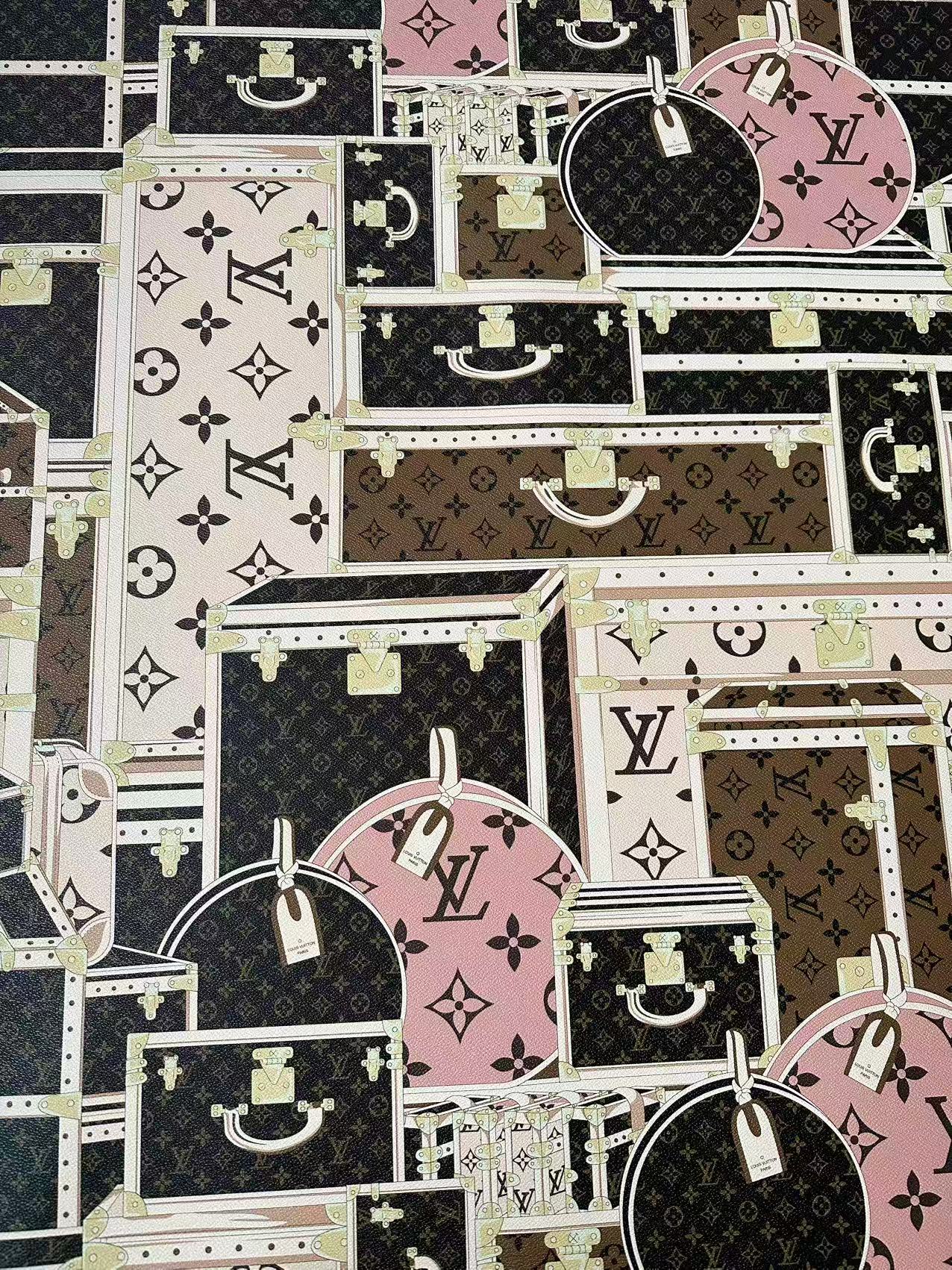 Craft LV Suitcase Leather Fabric For Handmade Shoes, Bag ,Upholstery Goods By Yard