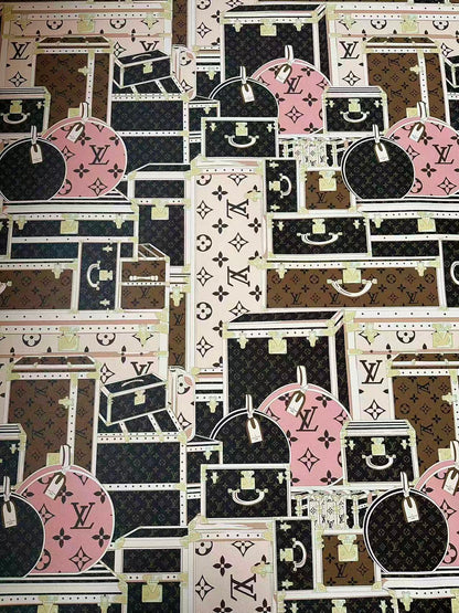 Craft LV Suitcase Leather Fabric For Handmade Shoes, Bag ,Upholstery Goods By Yard