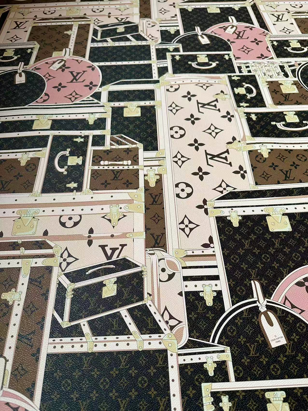 Craft LV Suitcase Leather Fabric For Handmade Shoes, Bag ,Upholstery Goods By Yard