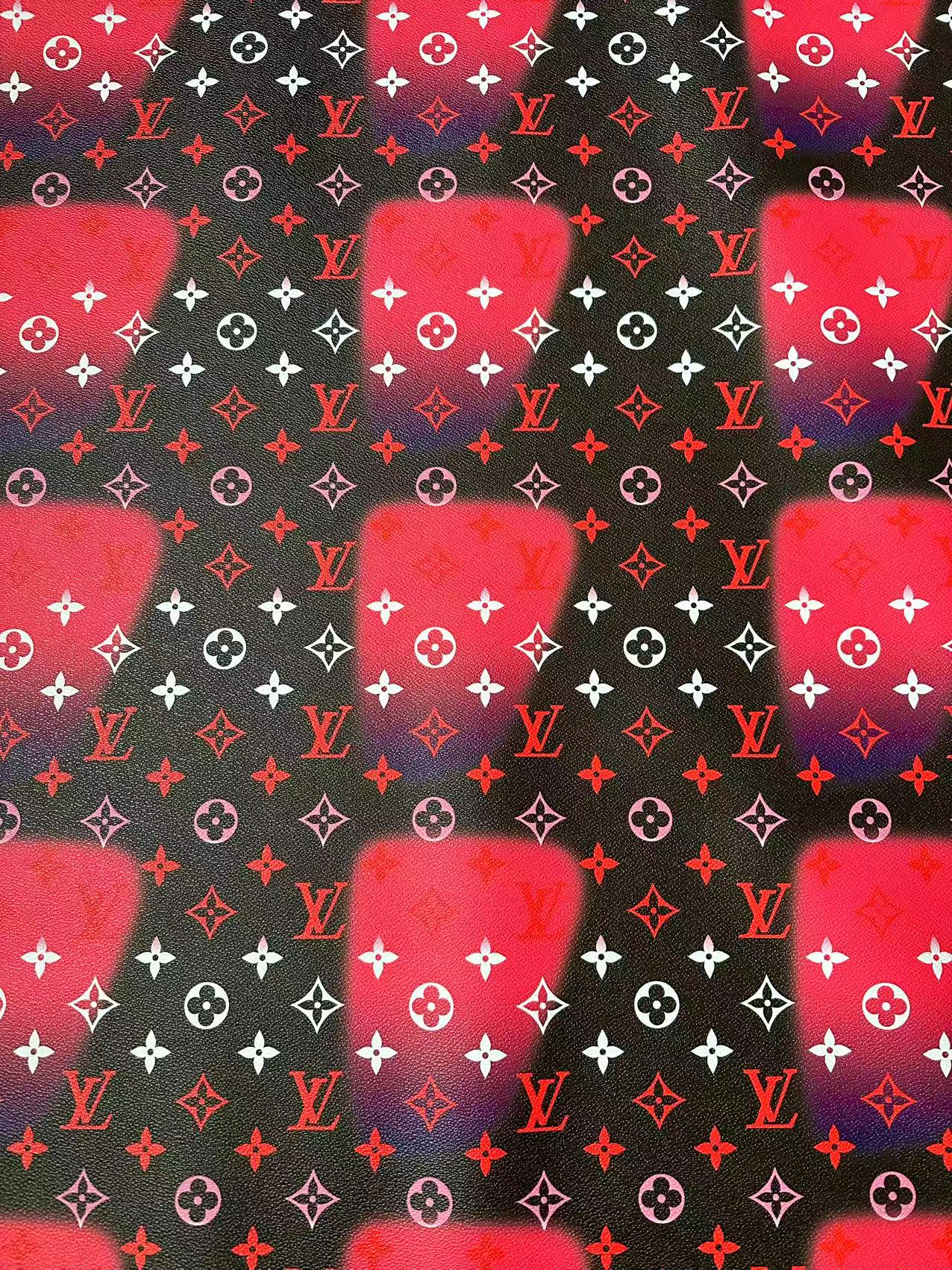 Fashion LV Hot Pink Dot Leather Fabric For Sneaker, DIY Goods By Yard