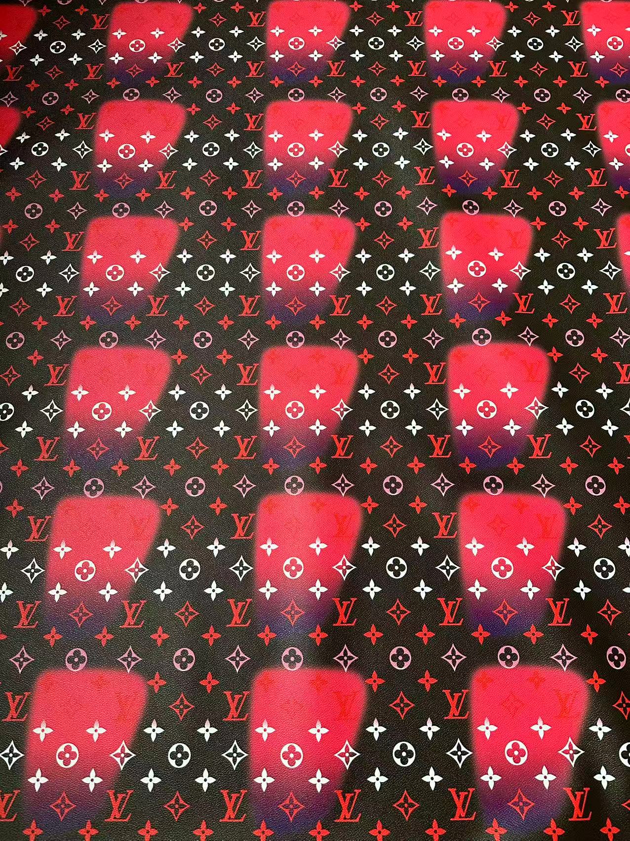 Fashion LV Hot Pink Dot Leather Fabric For Sneaker, DIY Goods By Yard