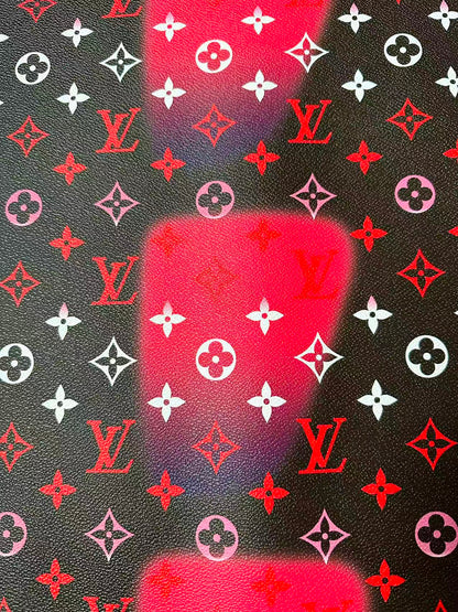 Fashion LV Hot Pink Dot Leather Fabric For Sneaker, DIY Goods By Yard