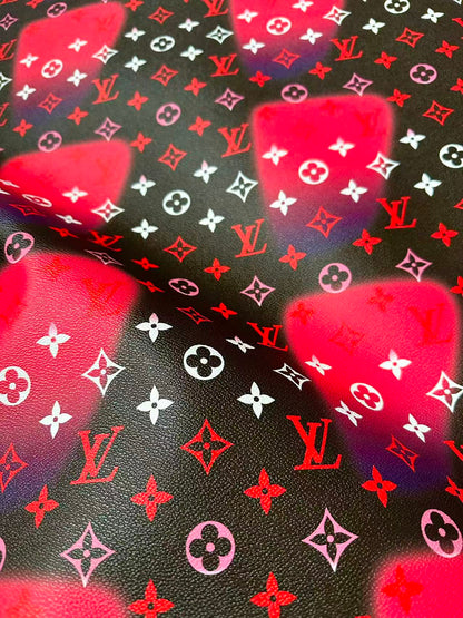 Fashion LV Hot Pink Dot Leather Fabric For Sneaker, DIY Goods By Yard