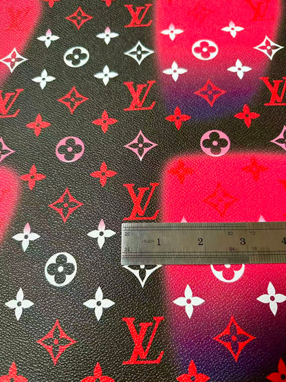 Fashion LV Hot Pink Dot Leather Fabric For Sneaker, DIY Goods By Yard
