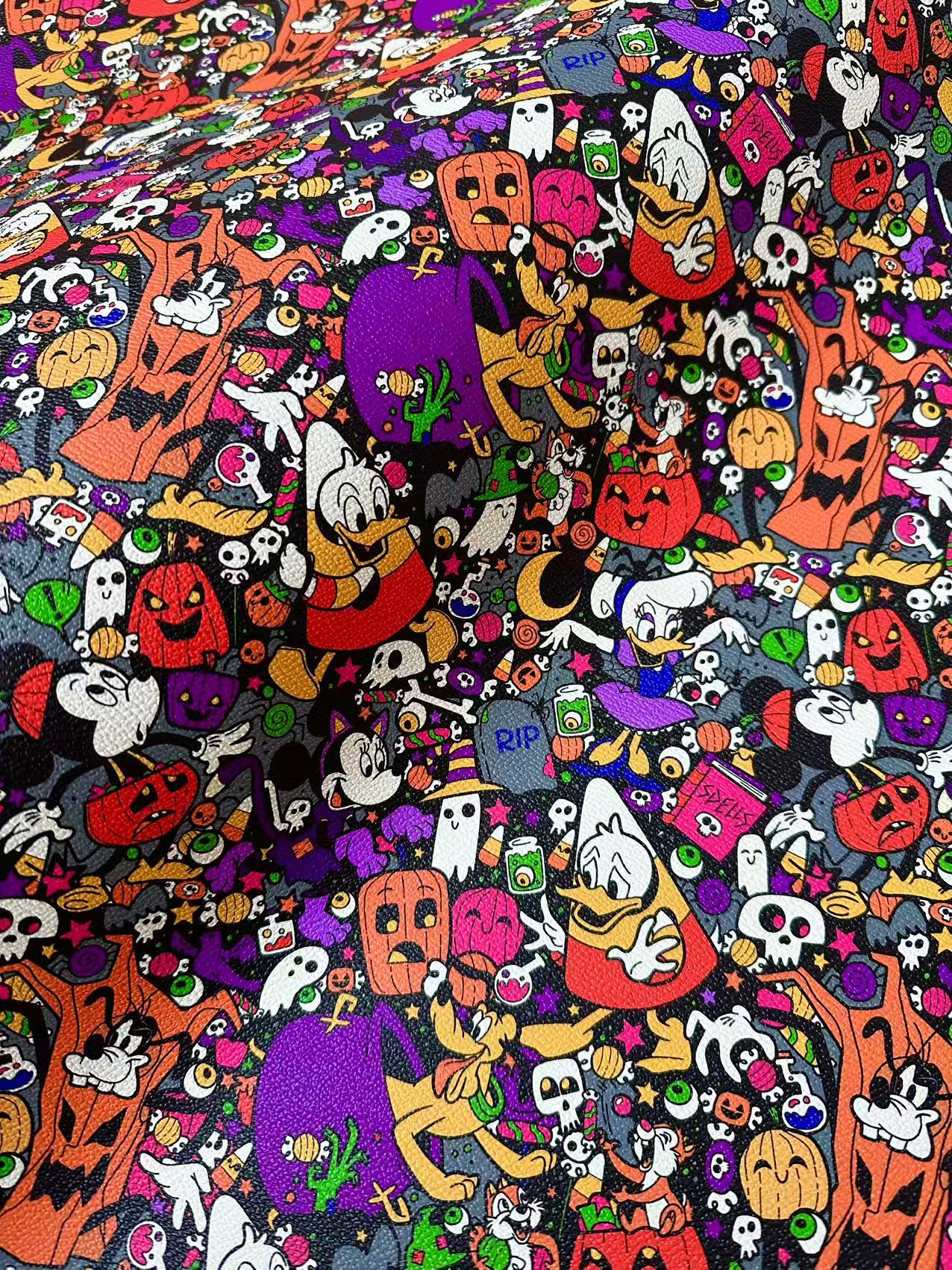 Craft Halloween Design Leather Fabric For Handmade Handicraft Goods