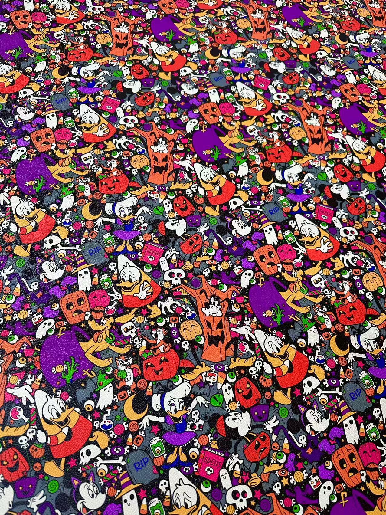 Craft Halloween Design Leather Fabric For Handmade Handicraft Goods