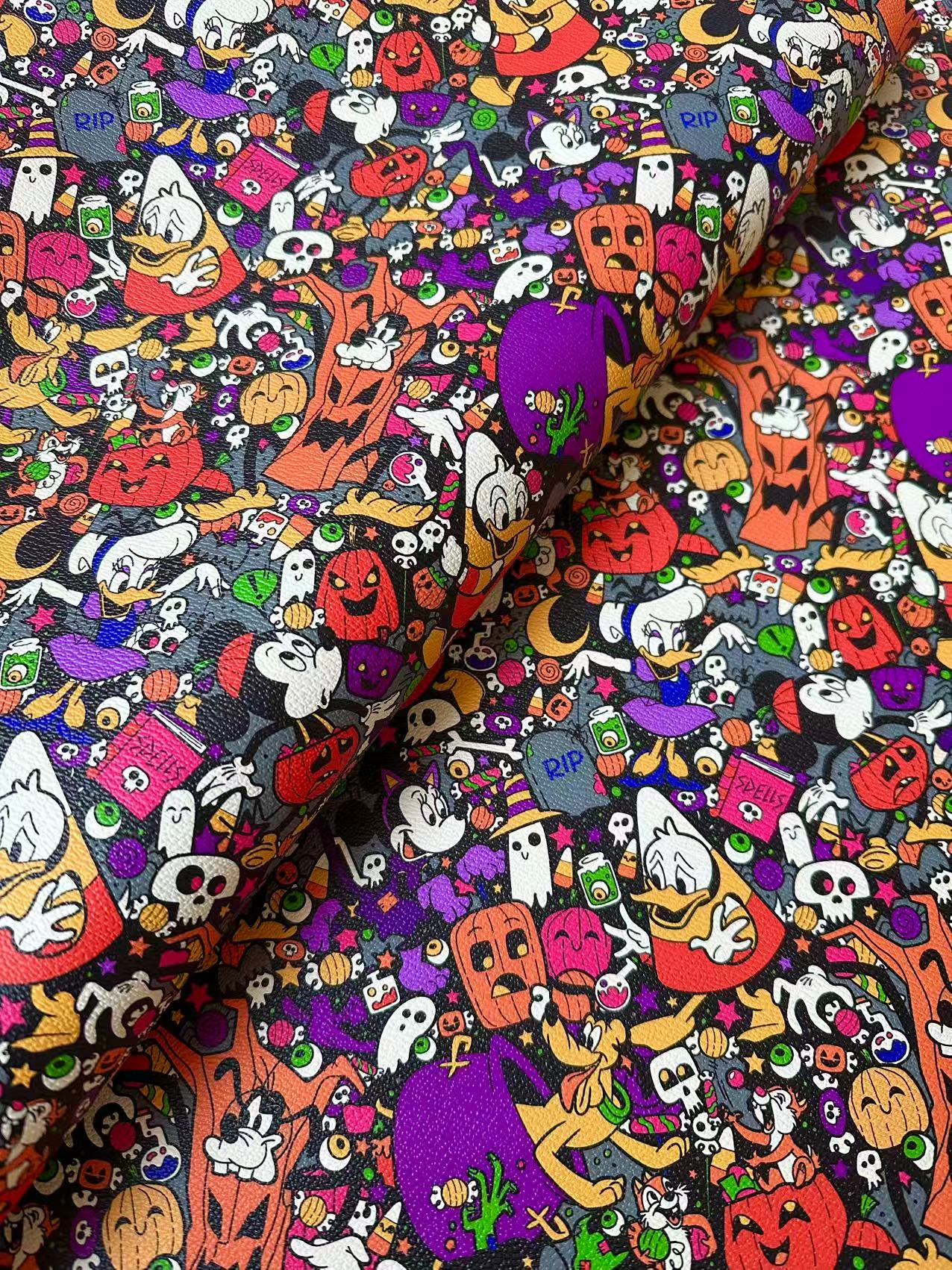 Craft Halloween Design Leather Fabric For Handmade Handicraft Goods