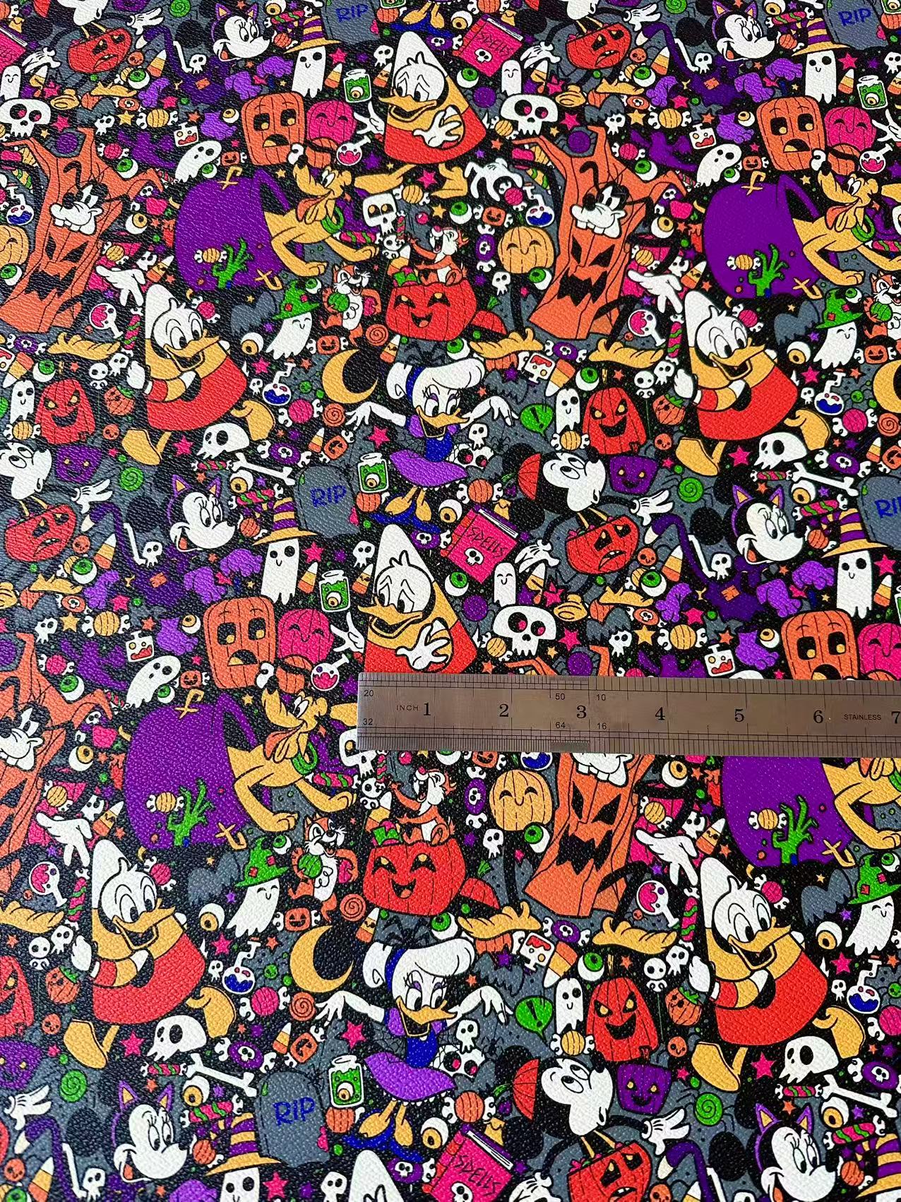Craft Halloween Design Leather Fabric For Handmade Handicraft Goods