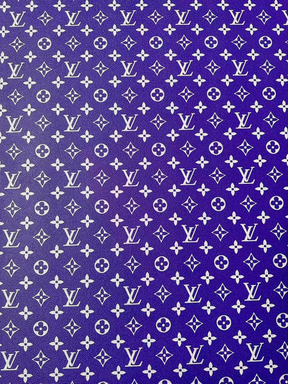 Craft Purple With White LV Vinyl Leather for Handmade Sneaker,Car Upholstery Leather By Yard