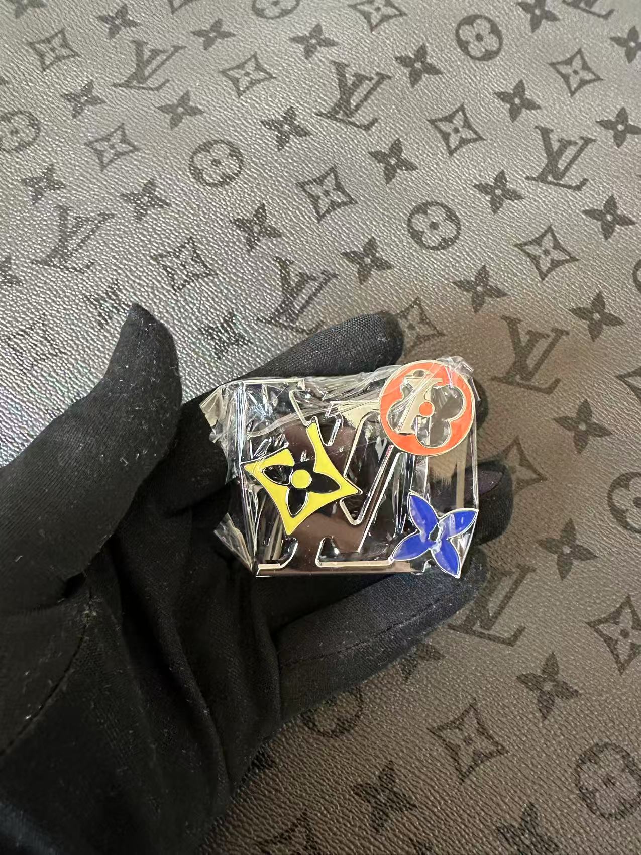 Fashion Sliver Colorful 4CM LV Steel Belt Head ,Belt Buckle For Handmade Leather Belt