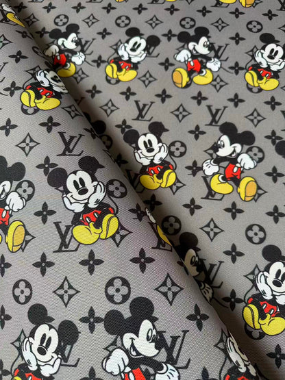 Fashion Mickey Mouse With LV Canvas Cloth Fabric For Handmade sewing , DIY Upholstery ,Shoes By Yard