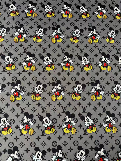 Fashion Mickey Mouse With LV Canvas Cloth Fabric For Handmade sewing , DIY Upholstery ,Shoes By Yard