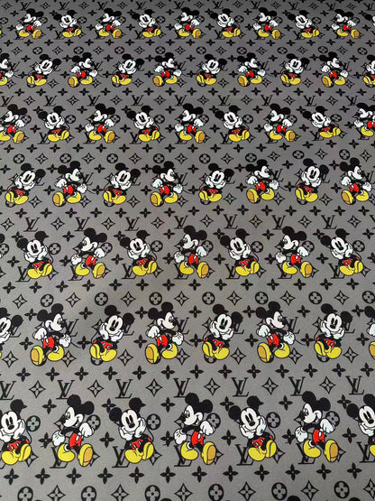 Fashion Mickey Mouse With LV Canvas Cloth Fabric For Handmade sewing , DIY Upholstery ,Shoes By Yard