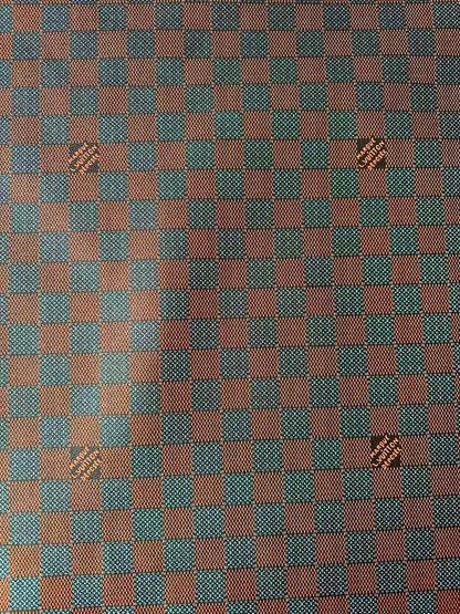 Fashion LV Damier Leather Fabric For Handmade Shoes, Upholstery DIY Goods By Yard