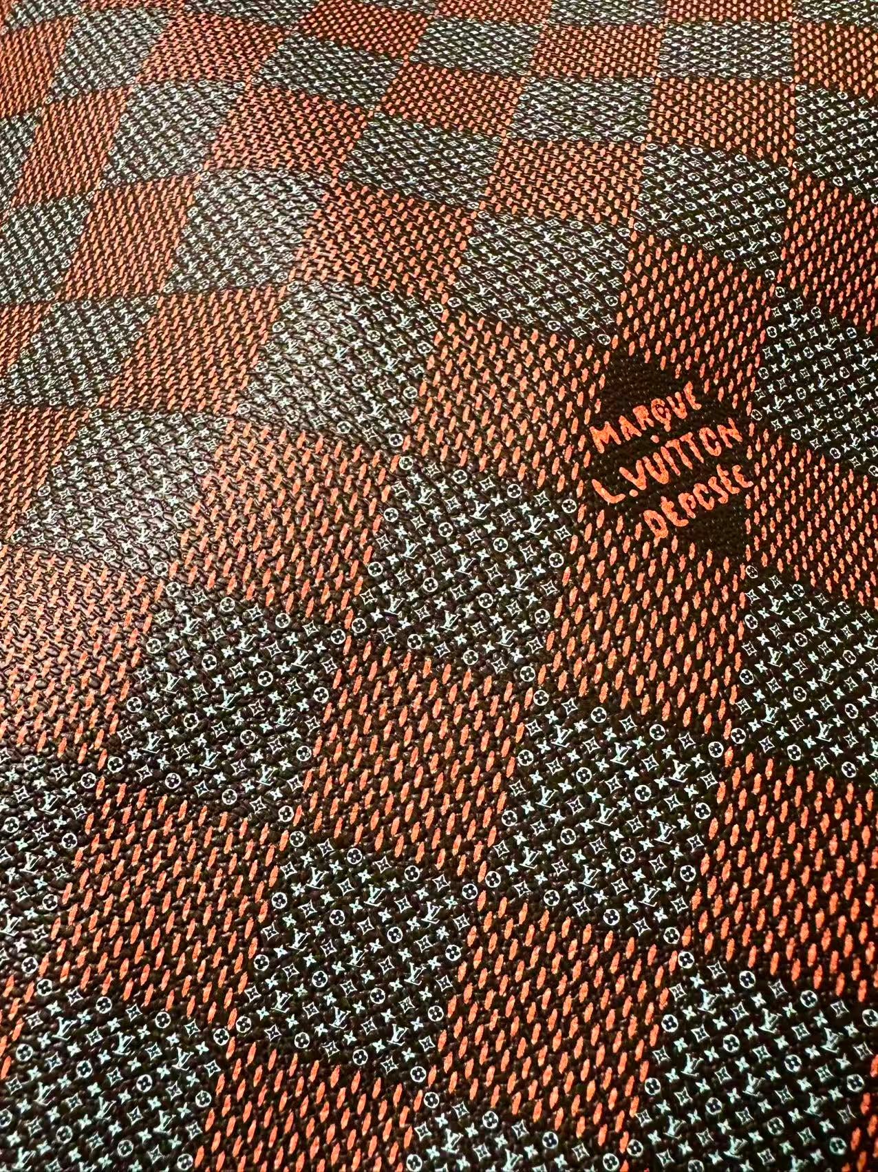 Fashion LV Damier Leather Fabric For Handmade Shoes, Upholstery DIY Goods By Yard