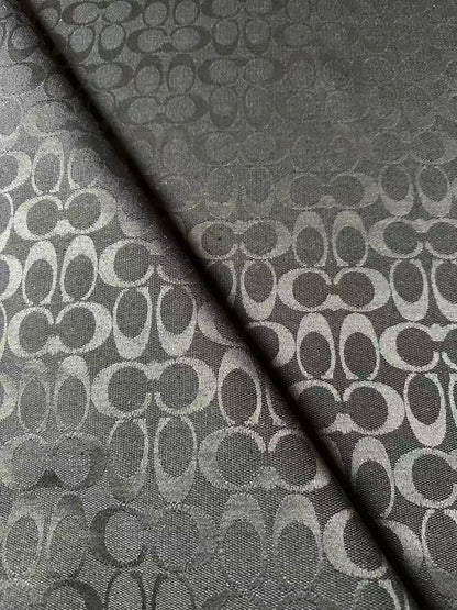Classic Coach Jacquard Cloth Fabric For Handmade Clothing ,Bags ,Shoes Hat By Yards(Black)