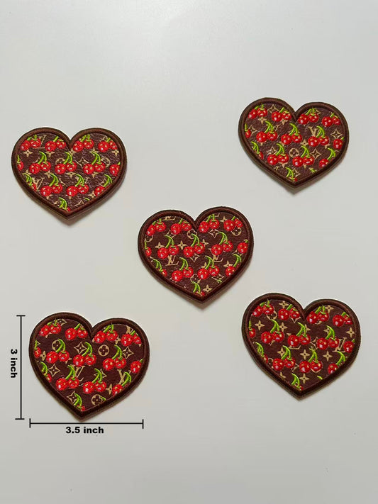 Craft Embroidery LV Cherry Jacquard Patches For Customized Apparel