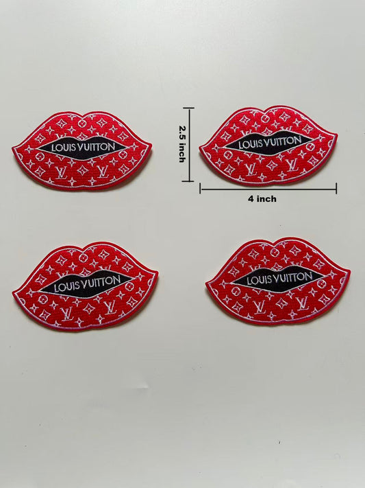 Craft Embroidery LV Mouth Jacquard Patches For Customized Apparel