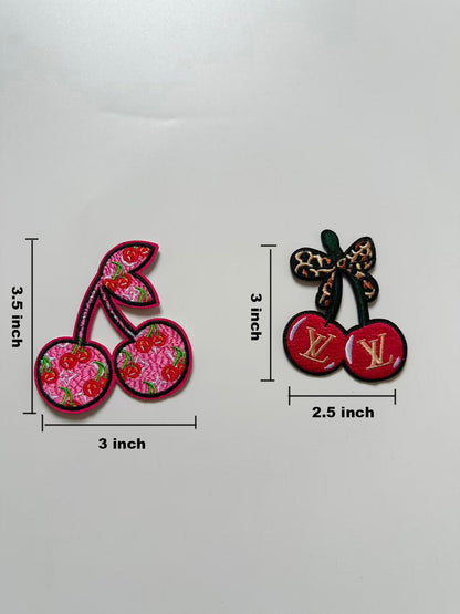 Craft Embroidery LV Cherry Jacquard Patches For Customized Jacket