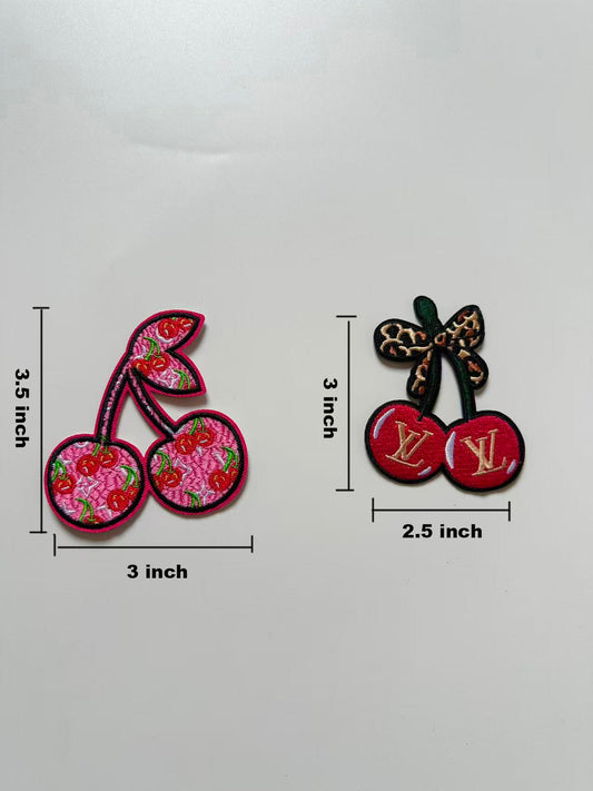 Craft Embroidery LV Cherry Jacquard Patches For Customized Jacket
