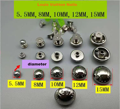 Classic Sliver LV nails for diameter 5.5MM ,8MM,10MM,12MM,15MM Size For Handmade Handicraft Goods