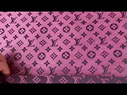 Fashion Pink LV Jacquard Cloth Fabric For Handmade Sneaker,Upholstery And Apparel