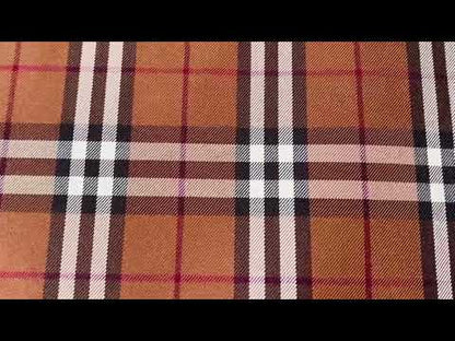 Tianchao Dark Tan Burberry 50% cotton and 50% polyester Yarn Dyed Jacquard Cloth Fabric ,Comfortable clothing Handmade Handicraft Fabric By Yard